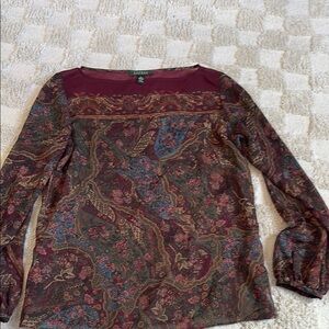 Ralph Lauren Women's Paisley Long Sleeve Top - Multicolor